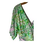 Lilly Pulitzer Lilly‎ Pulitzer Romper Women Medium Green Pink Floral Parigi Dress Preppy Boho Photo 5