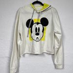 Disney  Mickey Mouse Cropped Hoodie Sweatshirt Womens L Casual Lightweight Sporty Photo 0