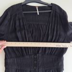 Free People  Jumpsuit Small Linen Blend Wide Leg True Lovin One Piece V Neck Boho Photo 10