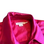 Good American  Bright Pink Satin Button-Down Shirt Top Blouse Size Medium Women's Photo 5