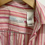 Tracy Reese First issue Pink and White Striped Button Down Shirt Photo 1