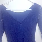 Lush Clothing LUSH blue lace mini dress lined with V back Photo 4