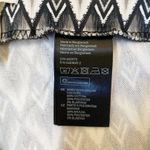 H&M High Waisted Ankle Crop Pants Side Zip Abstract Print Grey Stretch SZ 10 Black Photo 3