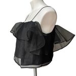 Free Press  Black Tulle Flouncy Crop Top, Sz M Photo 2