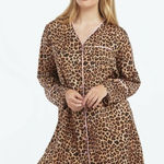 Summersalt  The Cloud 9 Boyfriend Sleep Shirt Leopard Pink Sky Pajamas Large Photo 0