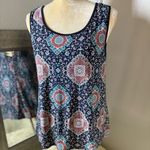 Agenda Blue Medallion Print Tank Top Size M Photo 1