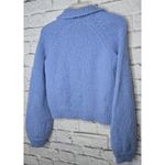 Vero Moda Mabel knit polo sweater blouse XS women's blue soft fuzzy fall winter Photo 5