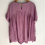 Free People We The Free Moon City Top Oversized Linen Blend Tee in Lilac (XS) Photo 4