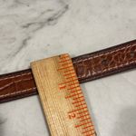 Liz Claiborne Vintage Brown Embossed Leather Belt Gold Silver Buckle Women Large Photo 7