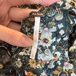 Free People All Dolled Up Mesh Long Sleeve Cropped Floral Top Blouse Green Small Photo 4