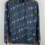 Friends Hoodie Sweatshirt M Gray Multicolor Graphic Pocket‎ Fleece Lined Size M Photo 0