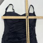 La Blanca Swimsuit Womens 14 Black One Piece Ruched Adjustable Straps Lined Photo 9
