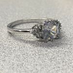 Sterling Silver CZ Cushion Cut Glamorous Halo Engagement Wedding Ring Size 10 Photo 1