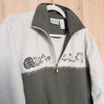 VTG Napa Valley Womens Pullover Size XL Zip Embroidered 90s Cottage Americana Gray Photo 3