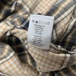 Heartloom Womens Blouse Beige Navy Blue Black Small Plaid Flannel Long Sleeve Photo 4