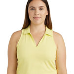 Abound NWOT  Women’s Pastel Neon Green Polo Collar Short Sleeve Crop Top Large Photo 0