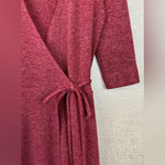 Christine Alcalay Wrap Sweater Dress in Wine Burgundy Size Small Red Photo 12