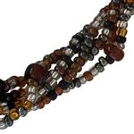 Premier Designs Vintage Necklace Multi Strand Seed Bead Gold Tone Black Estate Photo 1