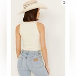 ROCK & ROLL DENIM WOMEN'S RIB CORSET SLEEVELESS TANK White Size M Photo 2