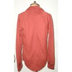 prAna NWT New Womens S Waffle Knit Wool Top Rhubarb Red Orange 1/2 Zip Thumbhole Photo 2
