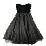 NWT Francesca's Dress Small Harriet Velvet Pearl Embellished Strapless Midi‎ Black Photo 4