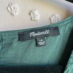 Madewell Poplin Cut-Out Puff Sleeve Midi Dress Sz 10 Dark Palm Green Photo 3