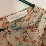 Pink Stitch  Women's Floral Print Sheer Top Size Large Photo 2