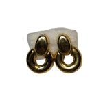 80’s Chic Classic Shiny Gold Tone Door Knocker Post Earrings A283 Photo 3