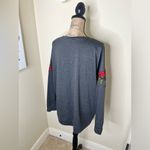 Very J NTM:  Thicker Charcoal Long Sleeve Top with 3D Rose Embroidery Sz XL Photo 14