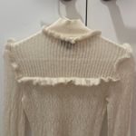 Intermix  Cream Ruffle Turtleneck Knit Sweater Size XS Photo 4