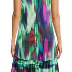 Badgley Mischka  Belle high neck colorful knee length ruffled bow dress Photo 0