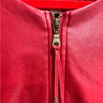 kim rogers Red Sweater Full Zip Front Jacket with Faux Leather Front Panels, PL Photo 2