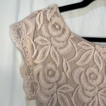 Blush Pink Floral Lace Overlay Mini Dress from a boutique Photo 2