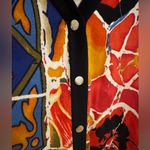 Peter Nygard  Graffiti Abstract Floral Colorful Snap Cardigan Plus Size 0X Photo 3