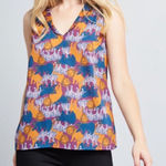 Modcloth ‎ Lions and Tigers sleeveless blouse XS Photo 0