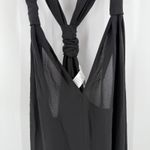 Good American Jumpsuit One Size Sexy Twist Romper Wide Leg Semi Sheer Black NWT Photo 9