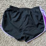 Nike Women’s Black and Purple Athletic Shorts Moisture-Wicking Design S Photo 1