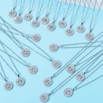 Silver Initial Crystal Pendant Necklace A Photo 4