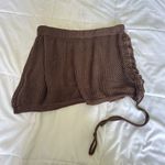 Womens Crochet Mini Skirt Cover Up Brown Size M/L Summer Beach Side Tie Size L Photo 0