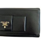 Prada Black Saffiano Leather Bow Long Clutch Wallet Photo 1