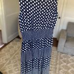 J. Gee Maxi Dress Polka Dot Navy White Tiered Preppy Resort Brunch Wedding Chic Blue Size undefined Photo 2