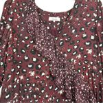 Parker Kimberly Silk Ruffle Mixed Print Mini Dress Purple Floral Long Sleeve M Size M Photo 7