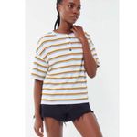 Urban Outfitters NWT Toni Oversized Stripe High/Low Short Sleeve Henley, Medium Photo 8