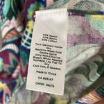 Talbots | Peacock Jewel Tone Print Sweater Zip Back Rayon Blend Womens Large Photo 3