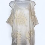 Gimmicks by BKE  Cream Blouse with Fern Design Photo 0