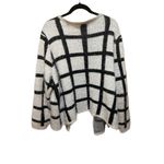 Ny Collection Black Off-White Windowpane Eyelash Open Front Cardigan Sz … Photo 2