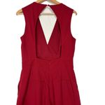 Essue  Red Sleeveless V-Neck Wide-Leg Women's Jumpsuit Sz S Chic Glam Minimalist Photo 8