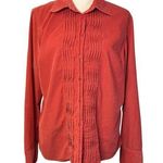 Talbots Women’s Coral Ribbed Button Down Shirt Size L Photo 0