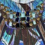 Anthropologie  One September Women’s Size M Turquoise Peacock Print Tank Top Photo 6