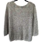 Loft Confetti Rainbow Knit Stocking Stitch Quarter Sleeve Side Slits Sweater M Photo 0